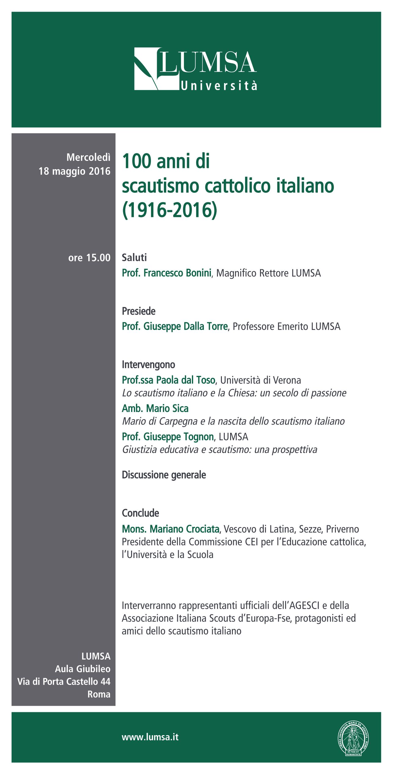 scautismo cattolico italiano 18052016